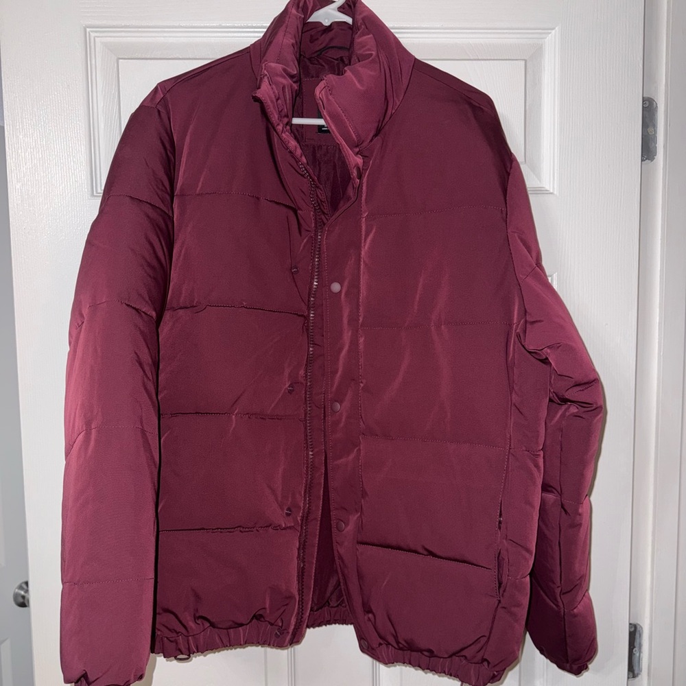 Zara Deep Plum Waterproof Puffer Jacket